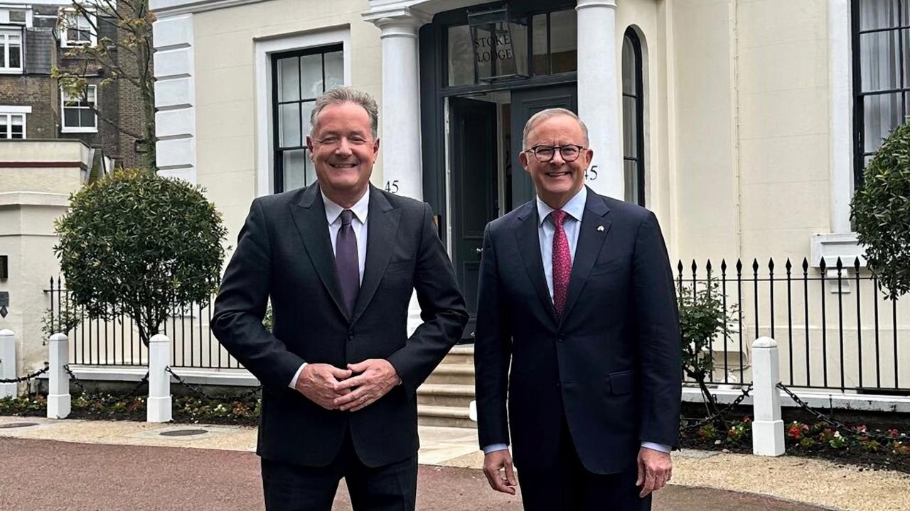 Prime Minister Anthony Albanese has sat down for an interview with Piers Morgan ahead of King Charles III’s coronation. Picture: Twitter