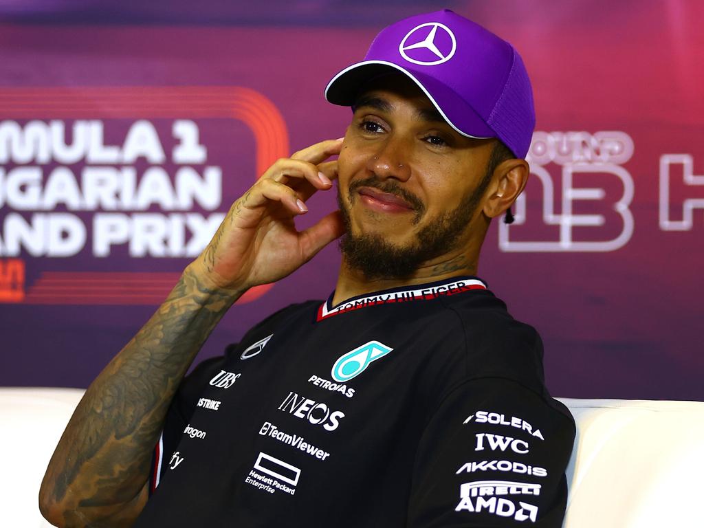 Third placed Lewis Hamilton, driving for Mercedes, finished third, marking his 200th F1 podium. Picture: Bryn Lennon/Getty Images