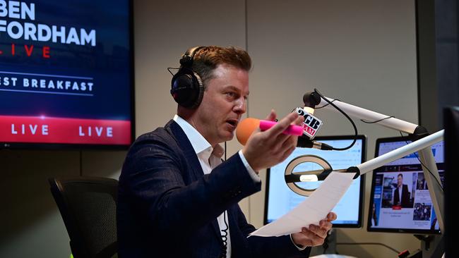 Ben Fordham on air during his 2GB breakfast program. Picture: AAP/ Joel Carrett