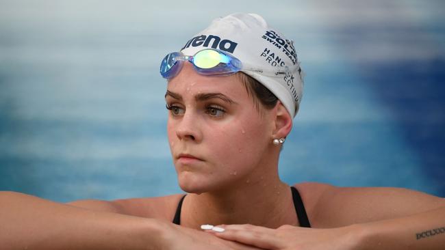 Shayna Jack reflects after training in Cairns last month ahead of the world swimming championships. Picture: Delly Carr/Getty Images