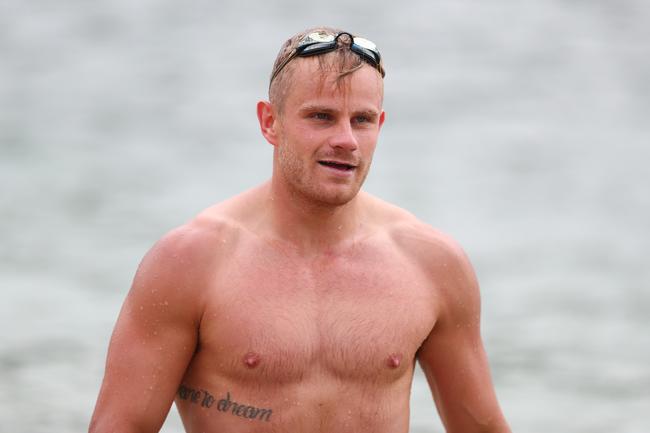 GOLD COAST, AUSTRALIA - JANUARY 23: Brandon Ellis during a Gold Coast Suns AFL training session at Palm Beach Parklands on January 23, 2020 in Gold Coast, Australia. (Photo by Chris Hyde/Getty Images)