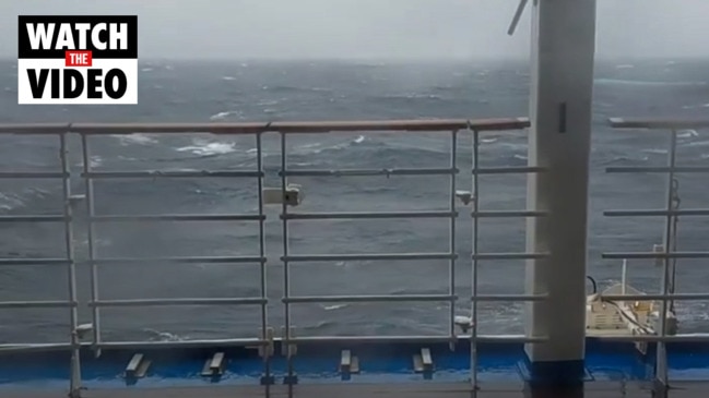 "Another day at sea!" Rough weather for the Coral Princess