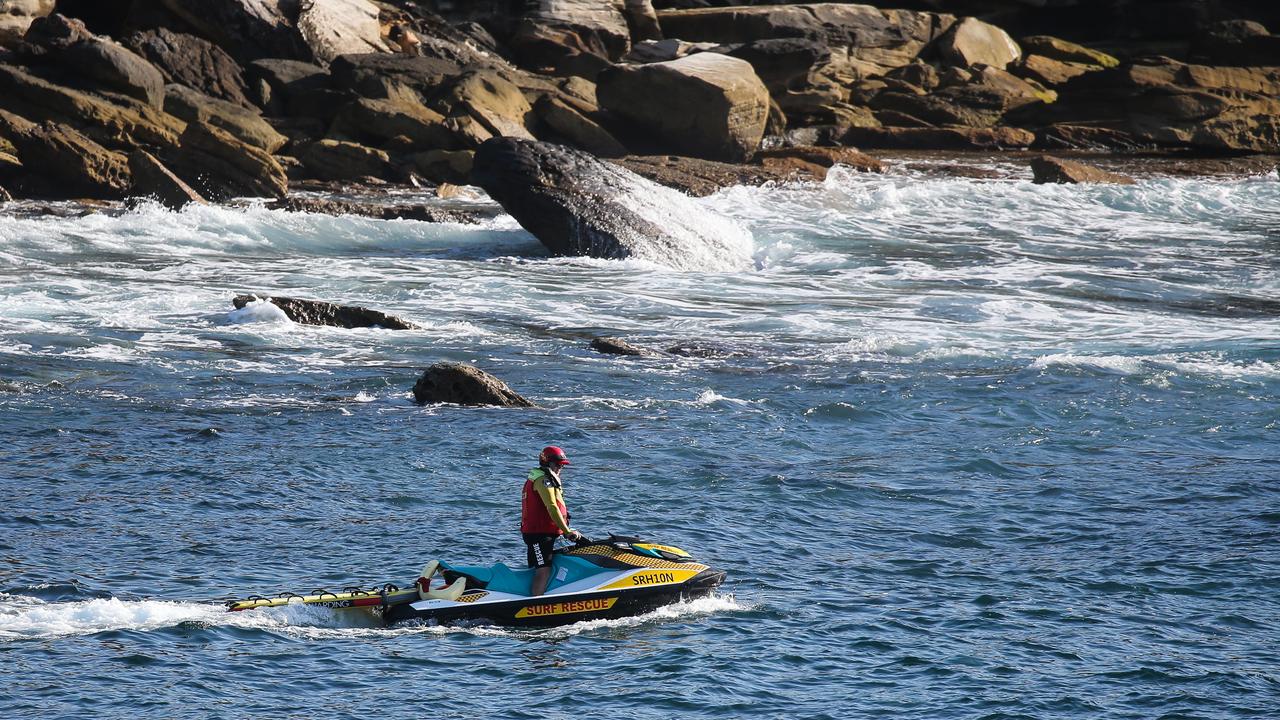 Lifeguards are seen patrolling Little Bay Beach on Sunday. Picture: Gaye Gerard/Daily Telegraph