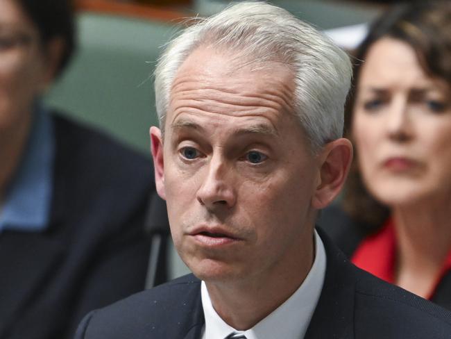 CANBERRA, Australia, NewsWire Photos. May 29, 2024: Andrew Giles, Minister for Immigration, Citizenship, Migrant Services and Multicultural Affairs during Question Time at Parliament House in Canberra. Picture: NewsWire / Martin Ollman