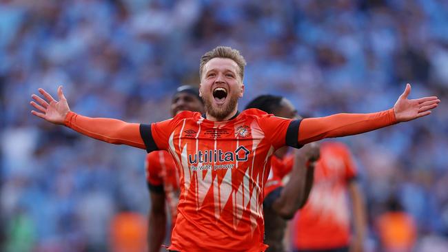 Luke Berry of Luton Town celebrates. (Photo by Richard Heathcote/Getty Images)