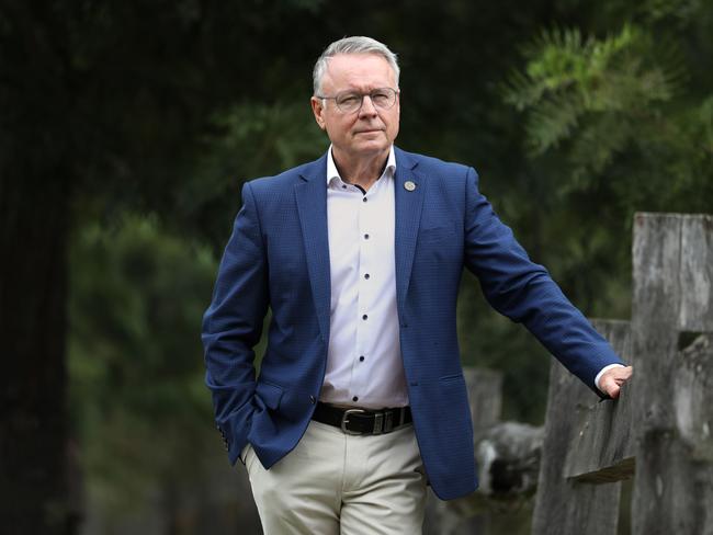 Former Labor Defence Minister The Hon. Joel Fitzgibbon near the old mine shaft of the Aberdare Central Colliery at Kitchener. Jane Dempster/The Australian.