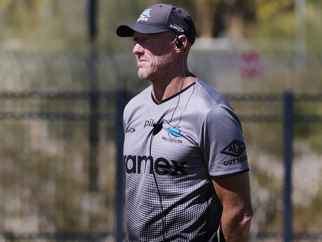 LAS VEGAS, NEVADA - FEBRUARY 25: Craig Fitzgibbon, head coach of the Sharks looks on during a Cronulla Sharks NRL training session at James Regional Sports Park on February 25, 2025 in Las Vegas, Nevada. (Photo by Ethan Miller/Getty Images)