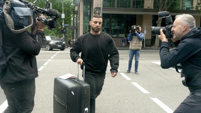 Nazir Haddara was arrested at the Melbourne Airport on Tuesday then bailed from the Melbourne Magistrates' Court. Picture: Luis Enrique Ascui