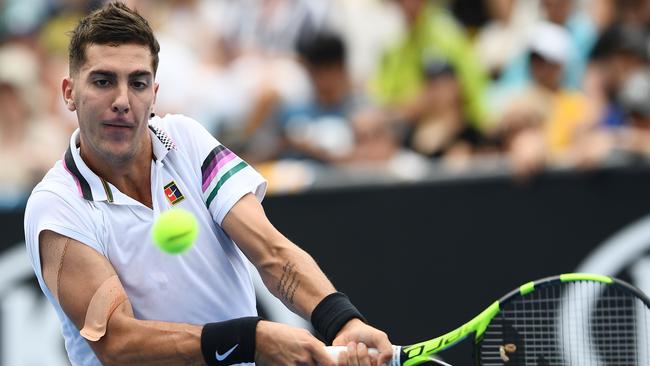 Australia's Thanasi Kokkinakis in action at the 2019 Australian Open.