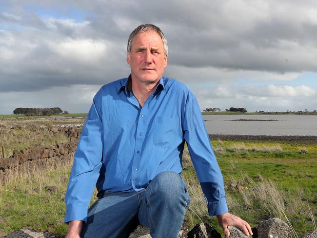 12/09/2018  Hamish Cumming at  Brolga flocking site near his property in Darlington, Victoria. He is taking the government to court because the Dundonnell wind farm has used inaccurate modelling to determine the impact of the windfarm on the local Brolga populationPicture : David Geraghty / The Australian.