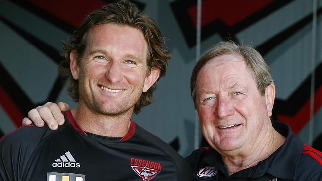 James Hird and Kevin Sheedy. Picture: Wayne Ludbey