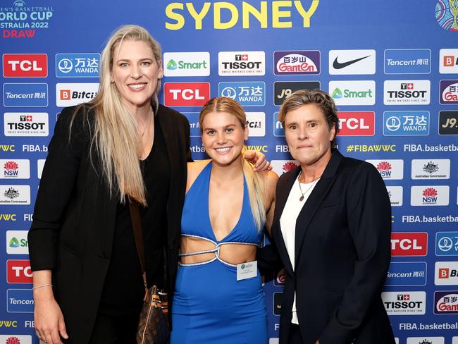 Lauren Jackson, Michele Timms and Shyla Heal at last week’s FIBA Women’s Basketball World Cup draw. Picture: Getty Images