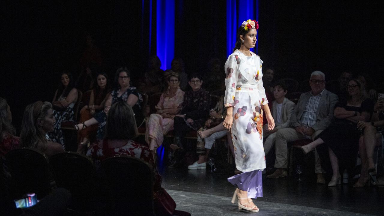 Designs by Elaurante are featured on the After 5 Australian Fashion Platform runway at Toowoomba Fashion Festival at The Armitage Centre, Saturday, March 16, 2024. Picture: Kevin Farmer