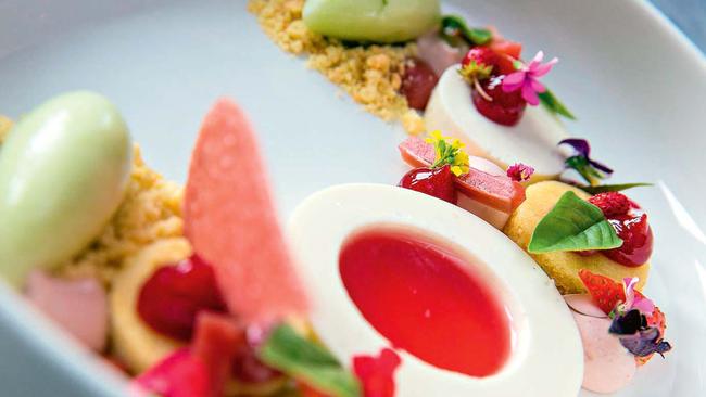 TWAM-20160416 EMBARGO FOR TWAM 16 April 2016 NO REUSE WITHOUT PERMISSION , Farmhouse restaurant, Canberra - rhubarb starter pic : Stefan Postles