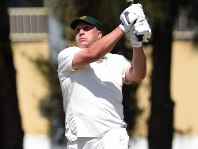 VTCA Cricket, Yarraville Club v Haig Fawkner, batsman Trent Lawford for Yarraville.