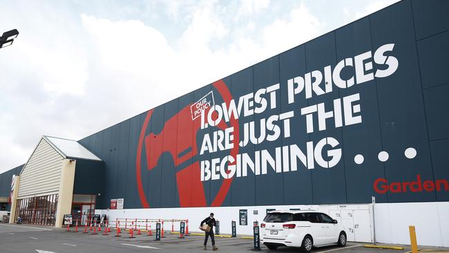 UBS has raised concerns about slowing sales momentum at Bunnings, due to wet weather conditions crimping sales for some seasonal categories. Picture: Daniel Pockett/Getty Images