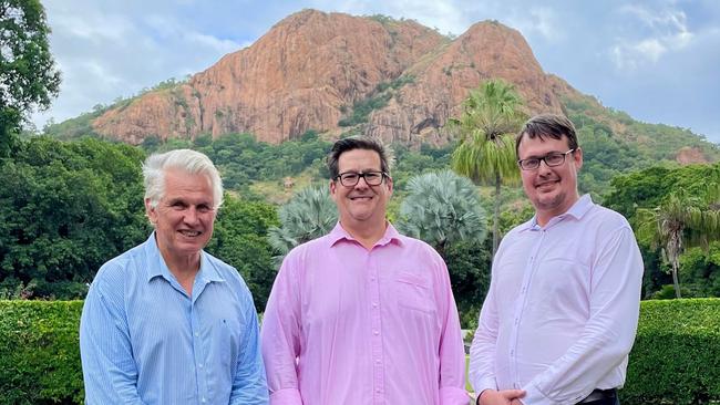 Former Offermans principals Dennis Offermans and Michael Brennan and Regional Economic Advisory principal economist Matthew Kelly. Picture: Supplied