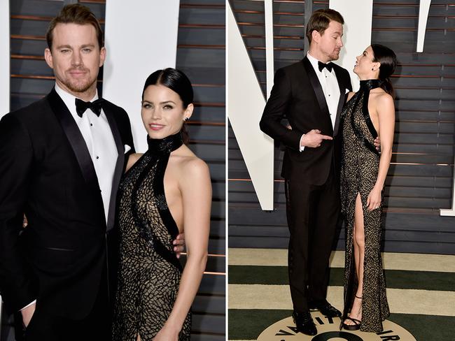 Channing Tatum and Jenna Dewan Tatum arrive at the 2015 Vanity Fair Oscar Party. Pictures: Getty