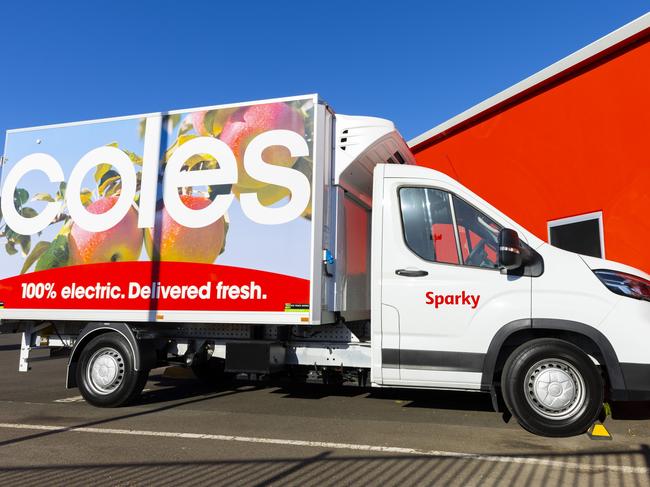 Coles has introduced its first EV delivery van. Picture: Renae Droop/RDW Photography