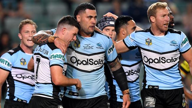 Cronulla start strong — and have a good finish. (AAP Image/Dan Himbrechts)