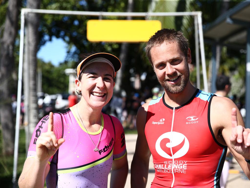 Megan Hendry and Tim Green are the defending Coral Coast Triathlon champions. PICTURE: BRENDAN RADKE