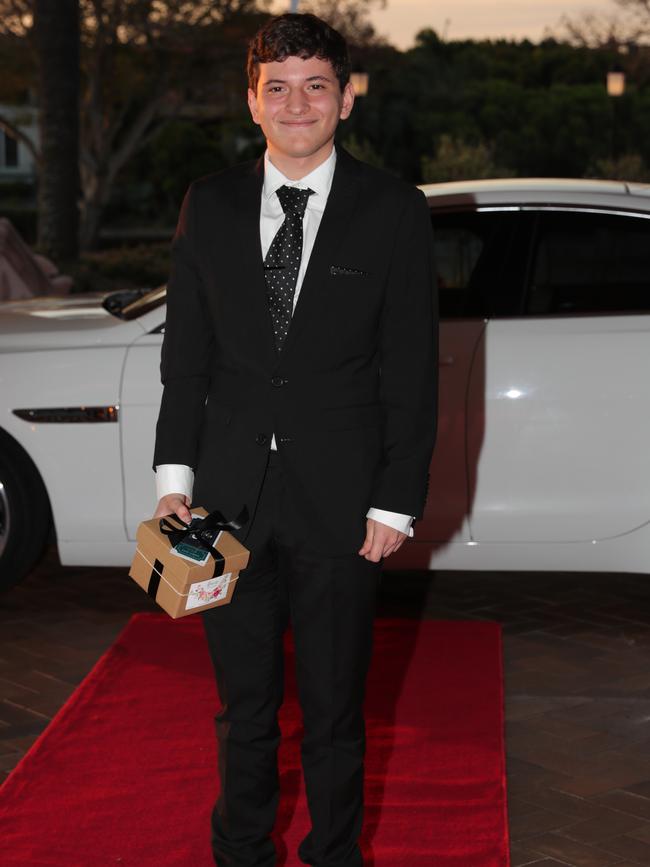 Nicholas Bugeja, 17, at the Ormeau Woods School formal at Links Resort, Hope Island. Picture: Glenn Hampson