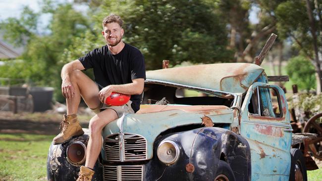 Shaun Atley on the family farm at Corop near Rochester. Picture: Michael Dodge, AAP