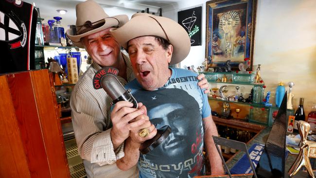 Music legends Molly Meldrum and Michael Gudinski. Picture: David Caird