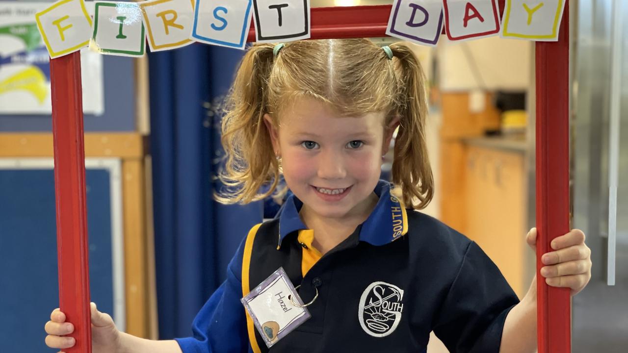 Hazel Porter – Gympie South State School prep students on first day, Monday January 22, 2024.