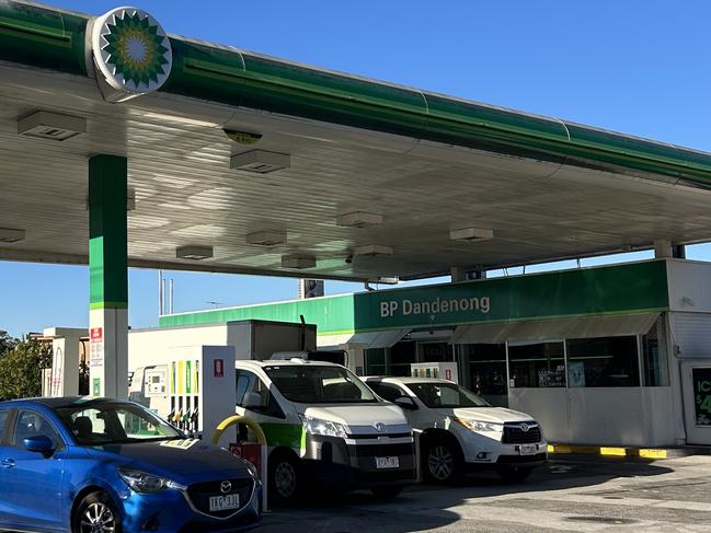 The attack happened at the BP petrol station on the Princes Highway near Potter St in Dandenong. Picture: Emma Sudano