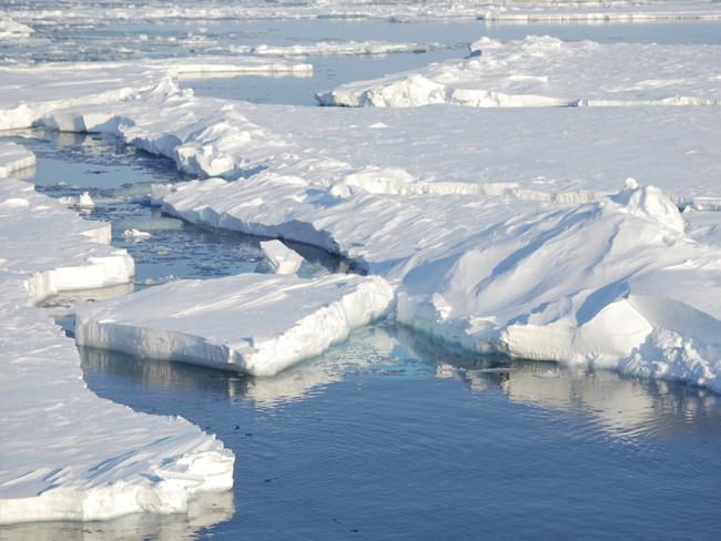 In this photo provided by Dirk Notz, taken April 24, 2009, ice floats in the Arctic near Svalbard, Norway. At current carbon emission levels, the Arctic will likely be free of sea ice in September around mid-century. Picture: Dirk Notz