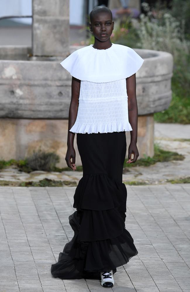 Adut Akech continued her runway reign, modelling for Chanel in Paris. Picture: Getty Images