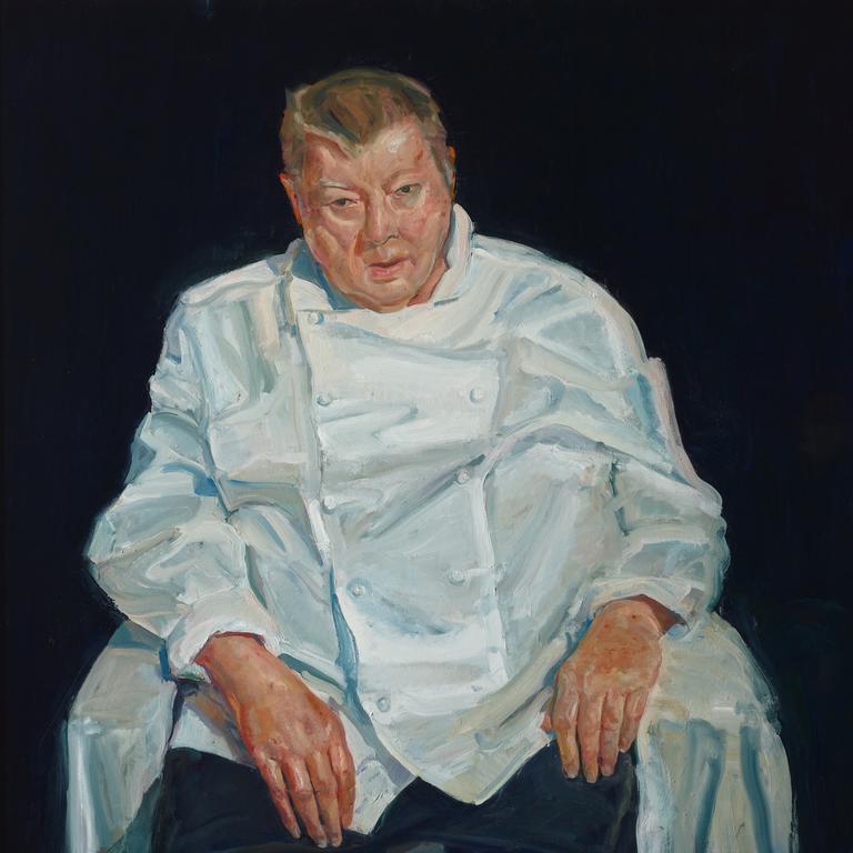 Peter Wegner: Chef's coat - Graeme Doyle. Portrait of artist, poet and songwriter Graeme Doyle.