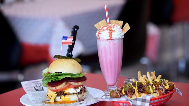 Punters can enjoy a burger, shake or hot dog at Just Cruize in Diner.