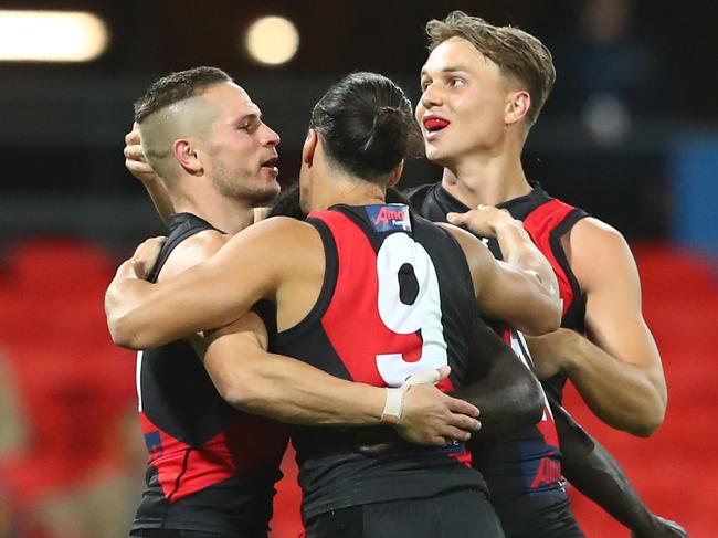 David Zaharakis celebrates a goal before his late exit because of a quad strain.