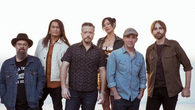 Jason Isbell, centre, with his band The 400 Unit.