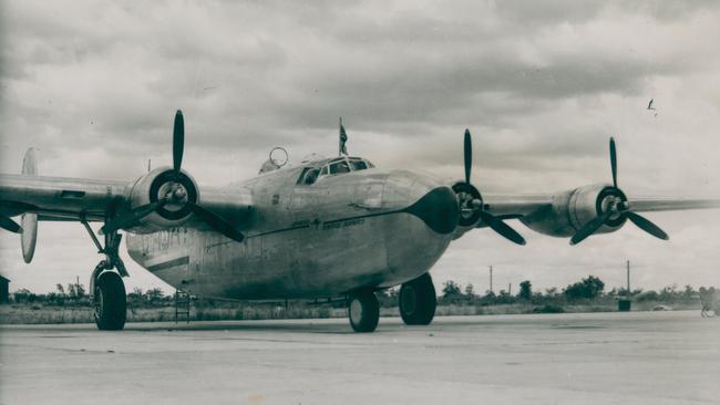 Qantas Liberators were converted bombers that began flying across the Indian Ocean to Ceylon (now Sri Lanka) and India in 1944. They were the first Qantas aircraft to carry the flying kangaroo emblem.