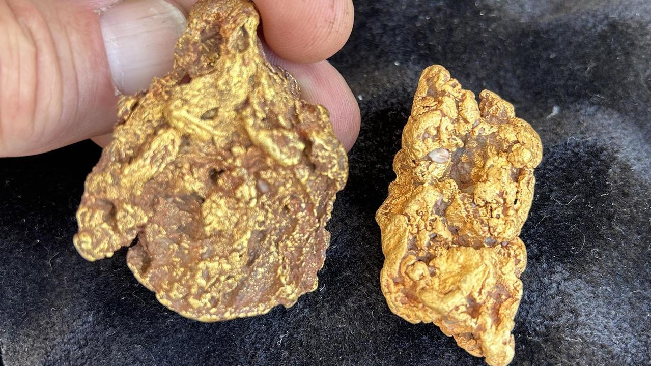 Gold nuggets found in Victoria's golden triangle by prospectors.