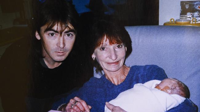 A copy photo of double murder victims Antoinette Tozer and Steve Tozer at the birth of his son. Picture: Mark Brake