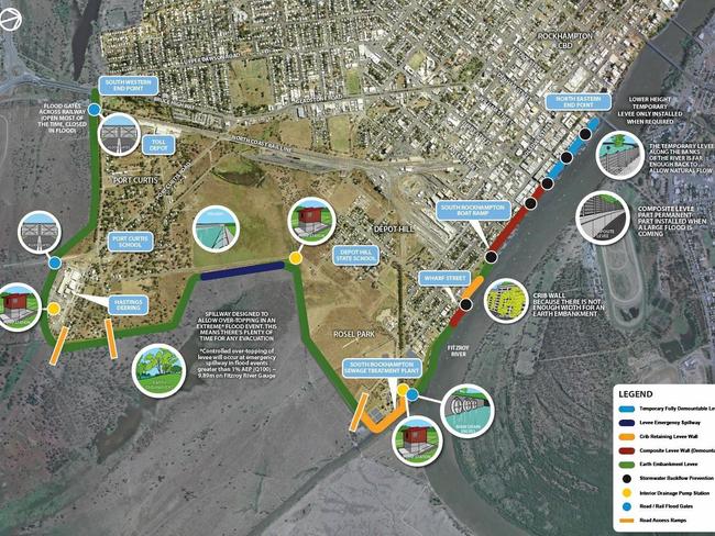 LEVEE MAP: This is the latest map depicting the features and alignment of the South Rockhampton Flood Levee.