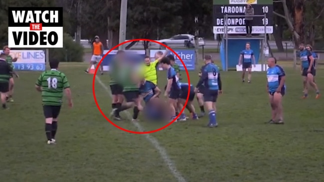 Devonport player kicks opponent in the head