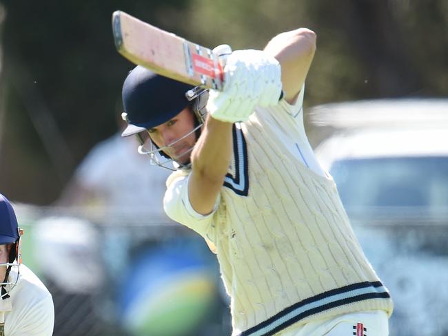 MPCA Provincial Grand Final: Baxter v Mt Eliza.Mt Eliza WK Tim Clarke watches Baxter batsman Daniel Warwick play a shotPicture: Jason SammonSaturday 25 March 2017