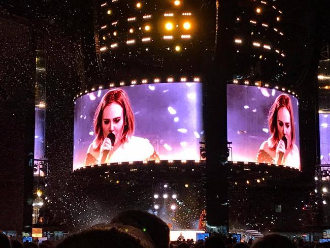 Adele larger than life at Etihad. Picture: Claire Lambert