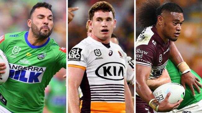 Ryan James, Ethan Bullemor and Moses Suli. Photos: Getty, NRL Photos, News Corp Australia.