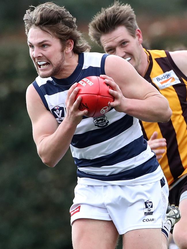 Tom Atkins in action for Geelong. Picture: Mark Dadswell