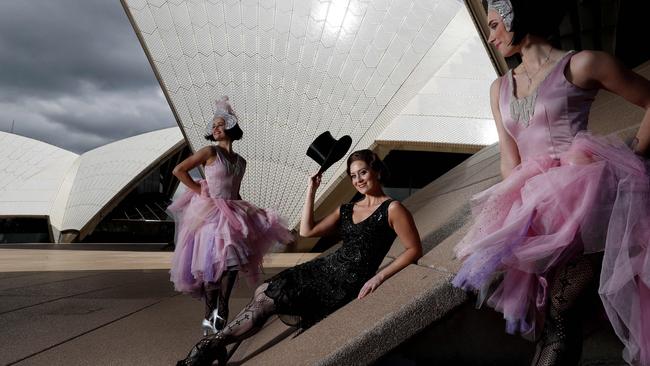 Soprano Julie Lea Goodwin, centre, at the Sydney Opera House, will star in OA’s post-lockdown relaunch production of The Merry Widow. Picture: Nikki Short