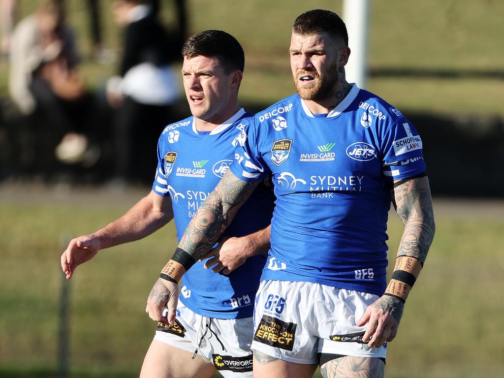 Dugan (R) has played for the Newtown Jets in the NSW Cup since falling out of favour under Hannay. Picture: Tim Hunter.