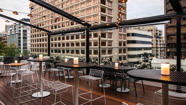 The Strand Hotel’s rooftop bar.