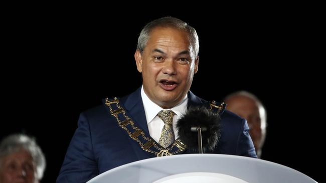 Gold Coast Tom Tate makes a speech during the Closing Ceremony for the Gold Coast 2018 Commonwealth Games at Carrara Stadium on April 15, 2018. Photo by Scott Barbour/Getty Images.