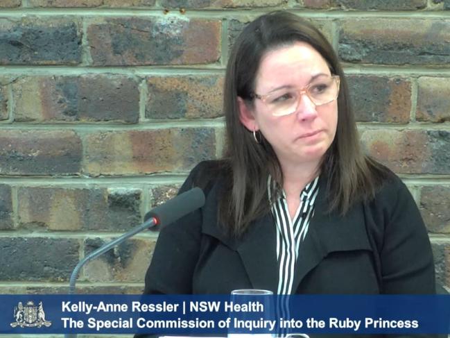 Epidemiologist Kelly-Anne Ressler gives evidence at the Ruby Princess Inquiry. Picture: Supplied